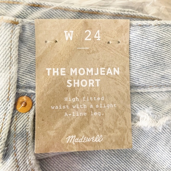 NWT Madewell The Curvy Momjean Jean Short in Flintwood Wash Distressed ND691 - Picture 11 of 14